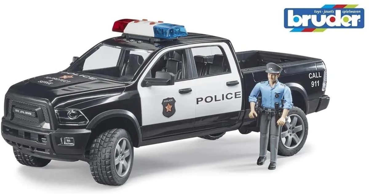 02505 RAM 2500 Polizei Pickup , Modellfahrzeug von Bruder in Mehrfarbig – Produktfoto