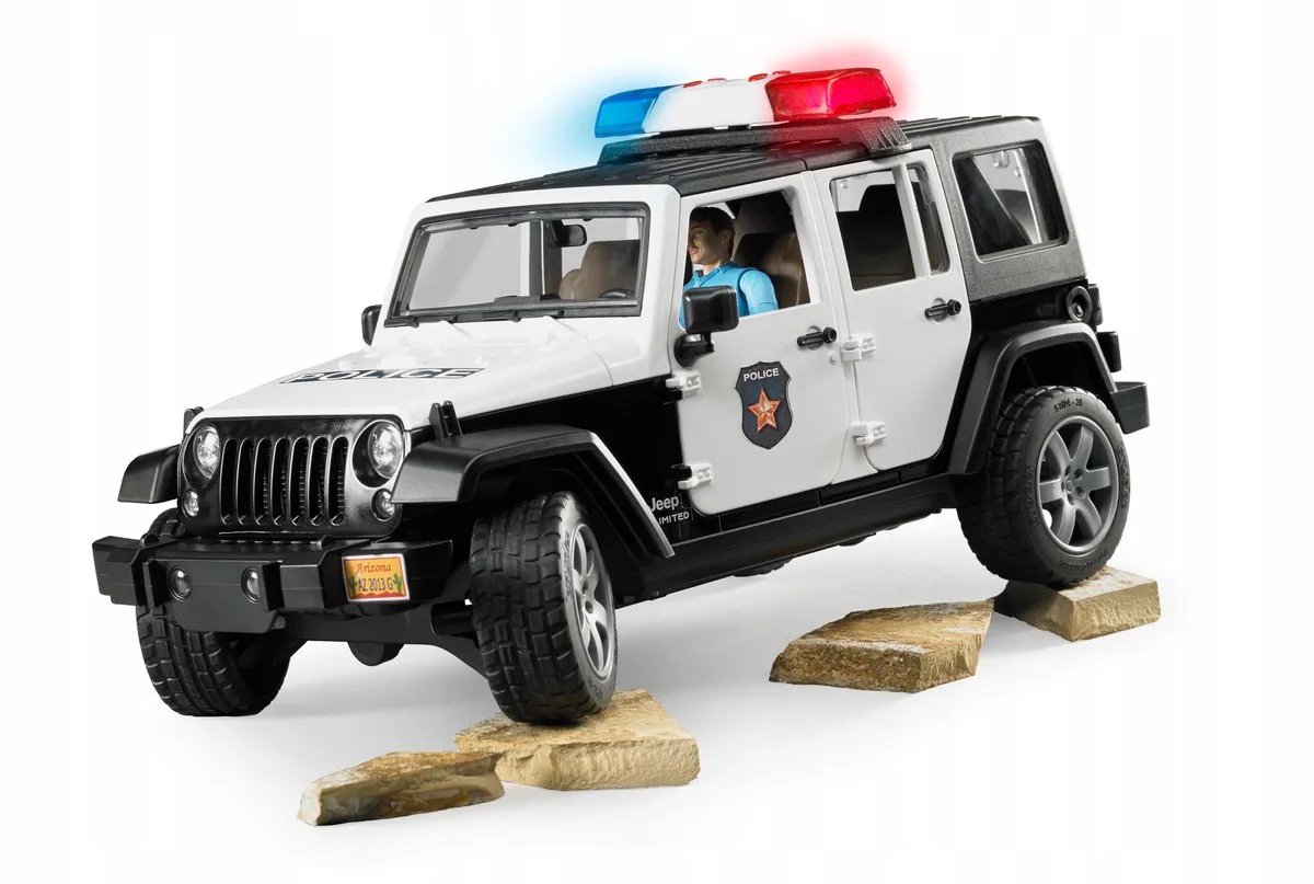 Bruder 2526 Jeep Wrangler Unlimited Rubicon politieauto met politieman de Bruder en Multicolore – photo du produit