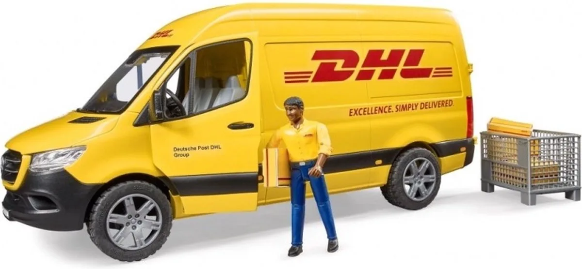 Bruder 2671 MB Sprinter DHL met chauffeur fra Bruder i Flerfarvet – produktbillede