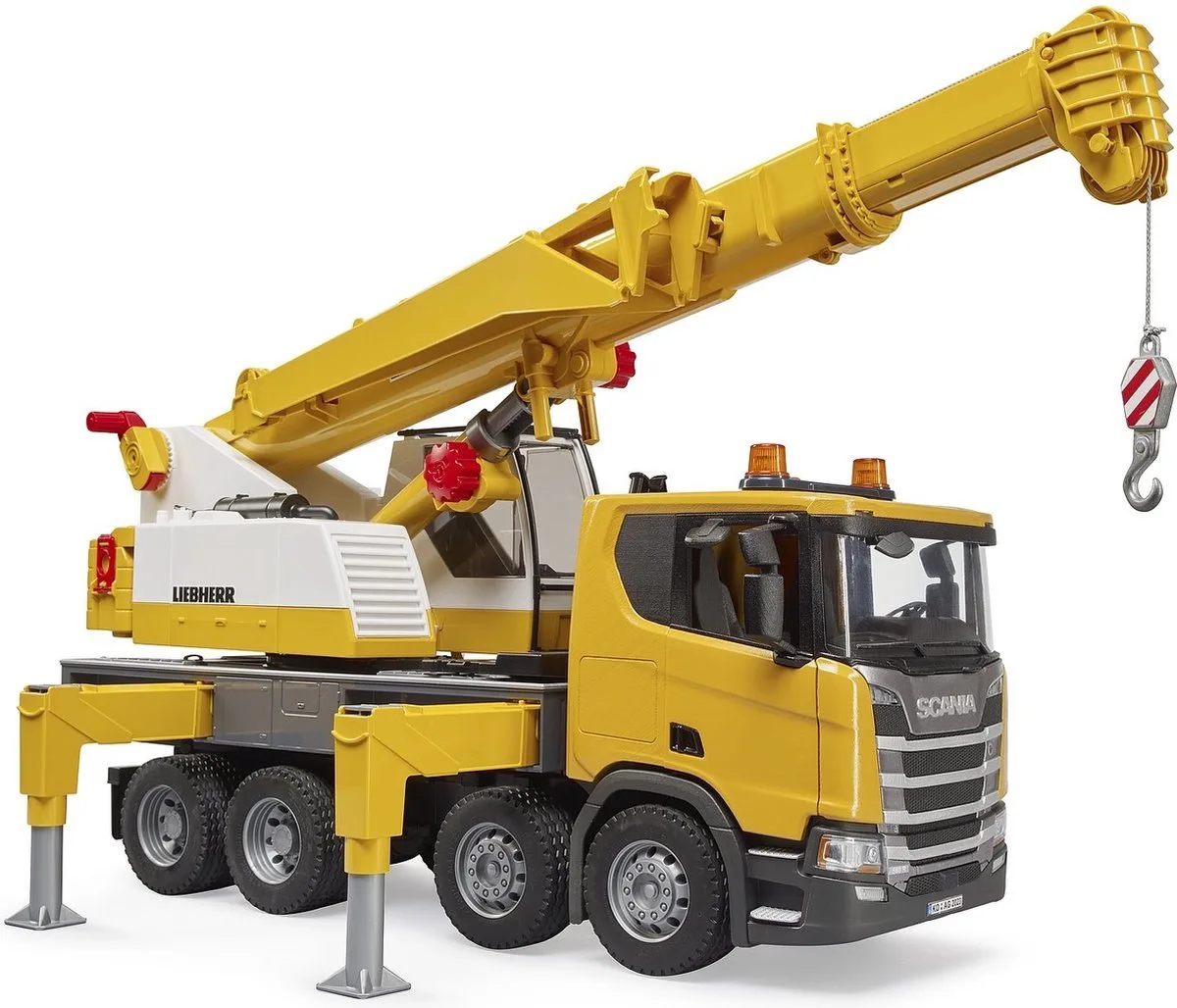 Bruder 3571 Lastwagen Scania 560R Liebherr Kran mit Truck von Bruder in Gelb, Schwarz – Produktfoto