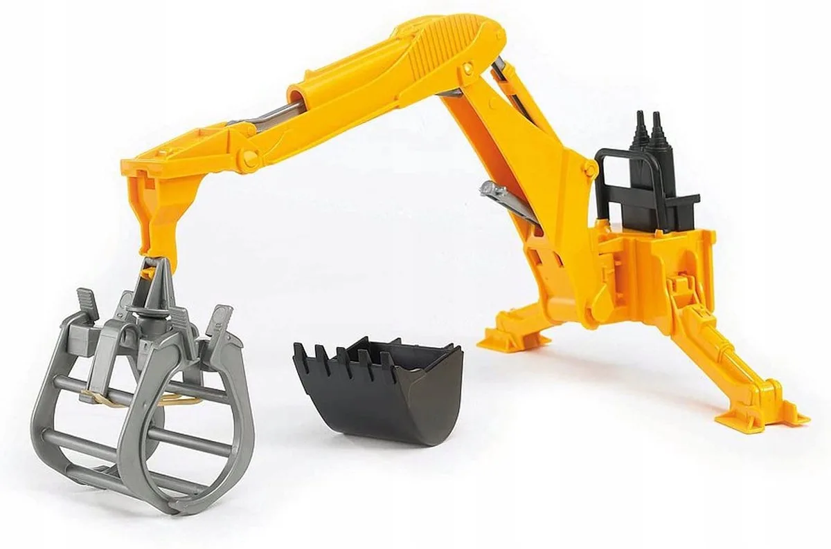 Graafmachinearm met Grijper en Schep 02338 (1:16) van Bruder in Zwart – productfoto