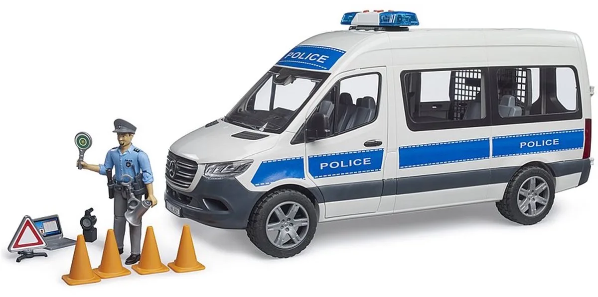 02683 MB Sprinter Polizei Einsatzfahrzeug mit Light & Sound Modul, Modellfahrzeug von Bruder in Mehrfarbig – Produktfoto