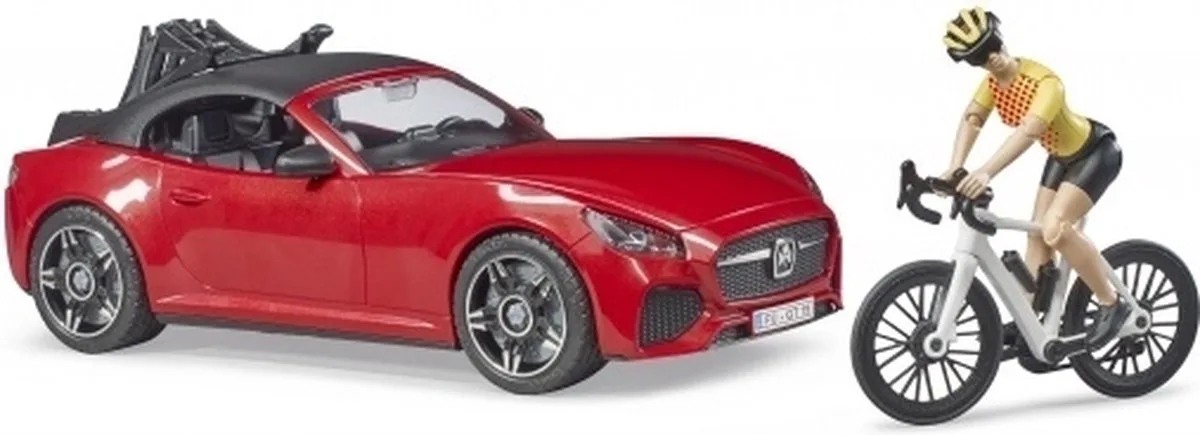 Roadster met racefiets en fietser von Bruder in Mehrfarbig – Produktfoto