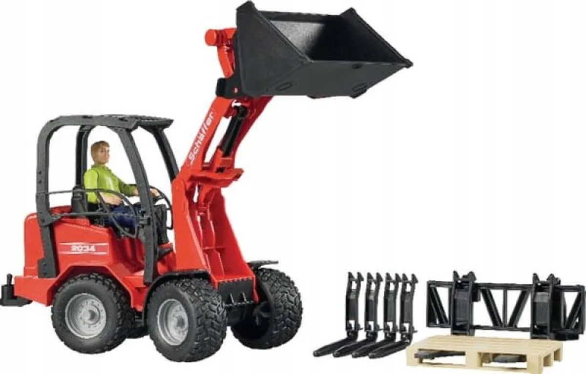 Schäffer 2034 wiellader 1:16 speelgoed met figuur by Bruder in Red – product photo