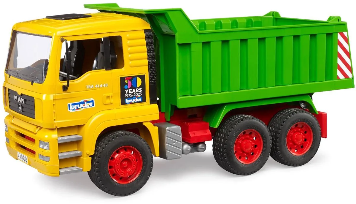 vrachtwagen MAN dumptruck 50 jaar jubileum speelgoedauto. från Bruder i Flerfärgad – produktbild