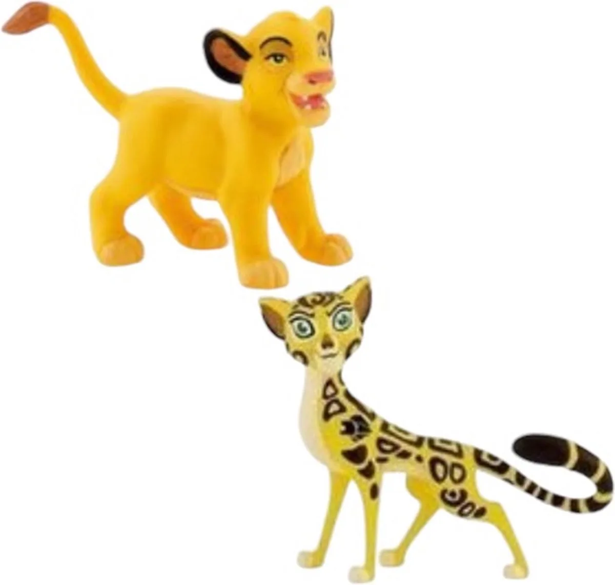 2 Leeuwen koning Speelfiguurtjes / caketoppers +/- 4,5 cm de Bullyland en Jaune – photo du produit