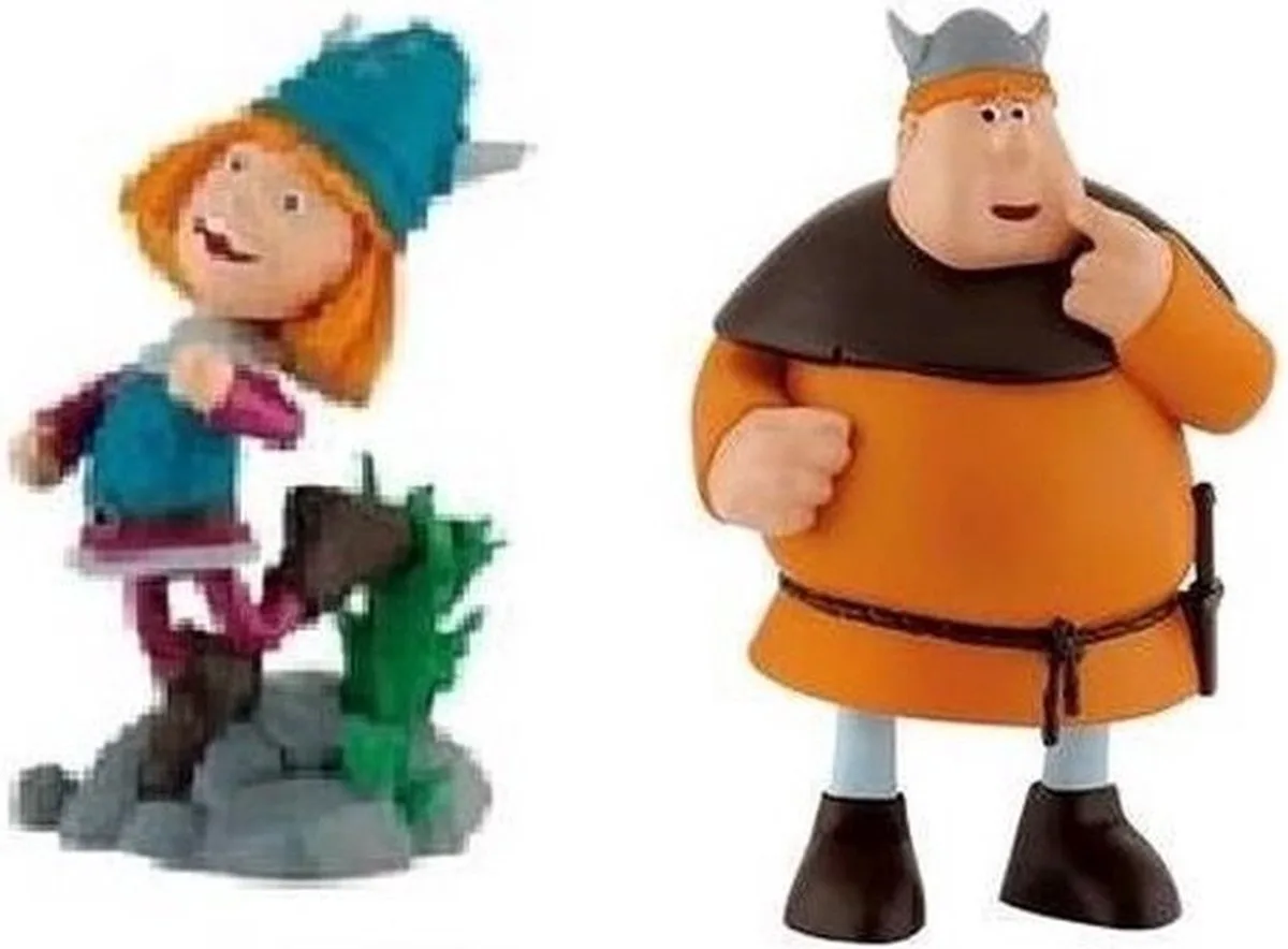 2 wickie de viking Viking figuren speelfiguren - speelset - ca 6 cm de Bullyland en Orange – photo du produit