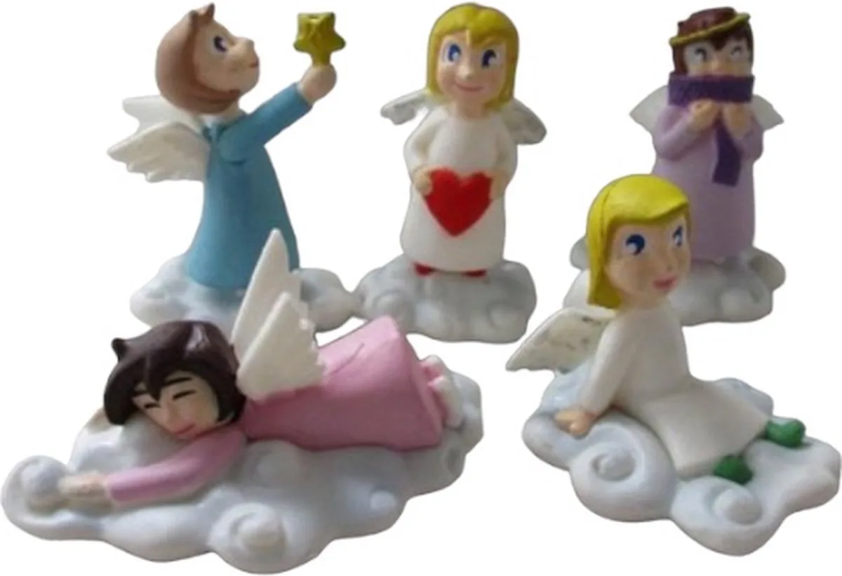 20 mini Geluksengeltjes - Mini poppetjes - 4 cm - Beschermengels von Bullyland in Weiß – Produktfoto