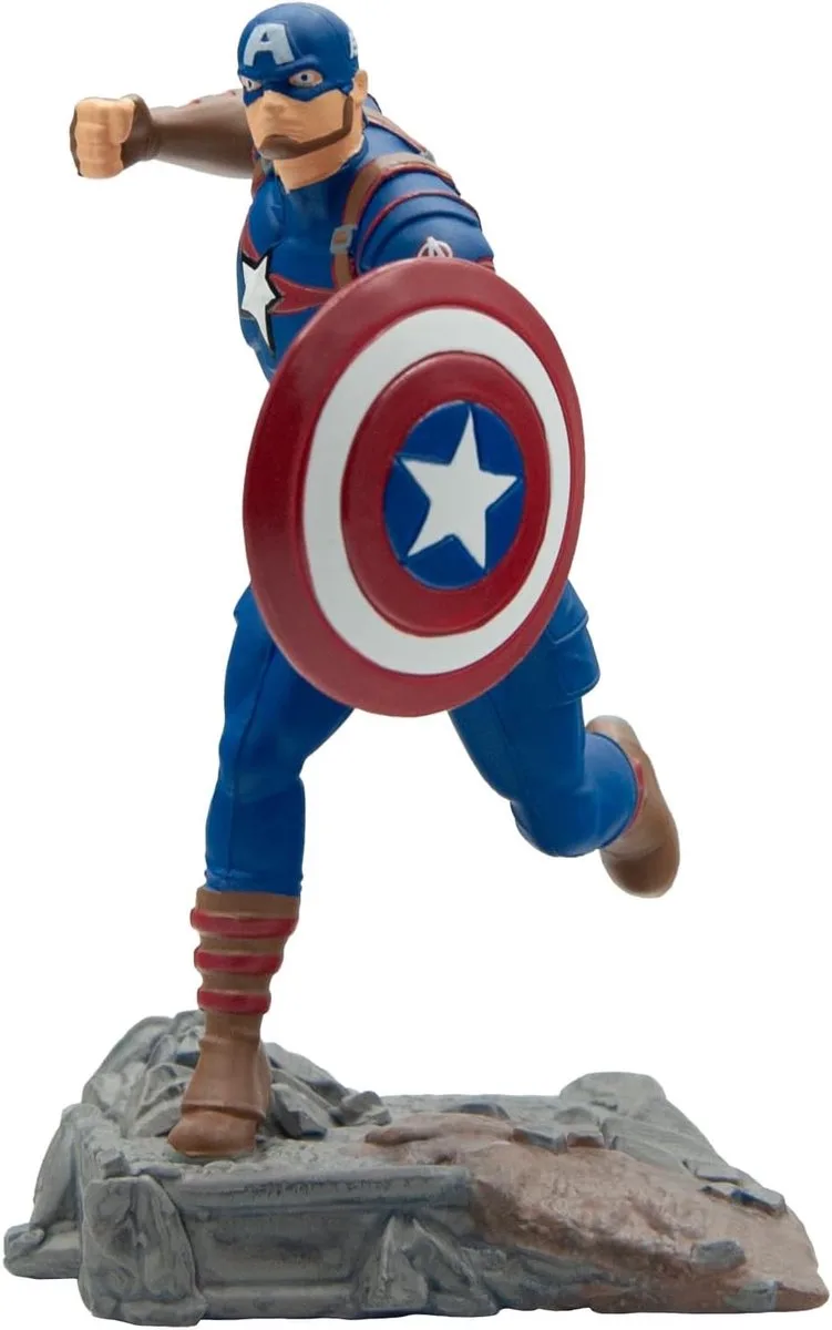 Bullyland 11335 – Speelfiguur en verzamelfiguur Captain America uit Avengers, ca. 11 cm – levensecht en detailrijk vormgegeven – ideaal als taartfiguur en klein cadeautje voor kinderen vanaf 3 jaar. från Bullyland i Avengers Captain America – produktbild