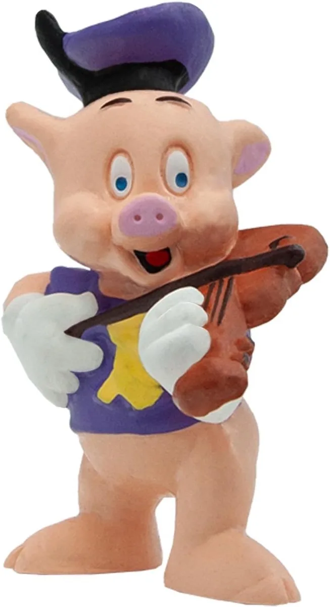 Bullyland 12491 – Speelfiguur Disney De Drie Biggetjes met Viooltje – levensecht en detailrijk vormgegeven – ideaal als taartfiguur, verzamelobject of vrolijk cadeau voor kinderen vanaf 3 jaar från Bullyland i Biggetje met viool – produktbild