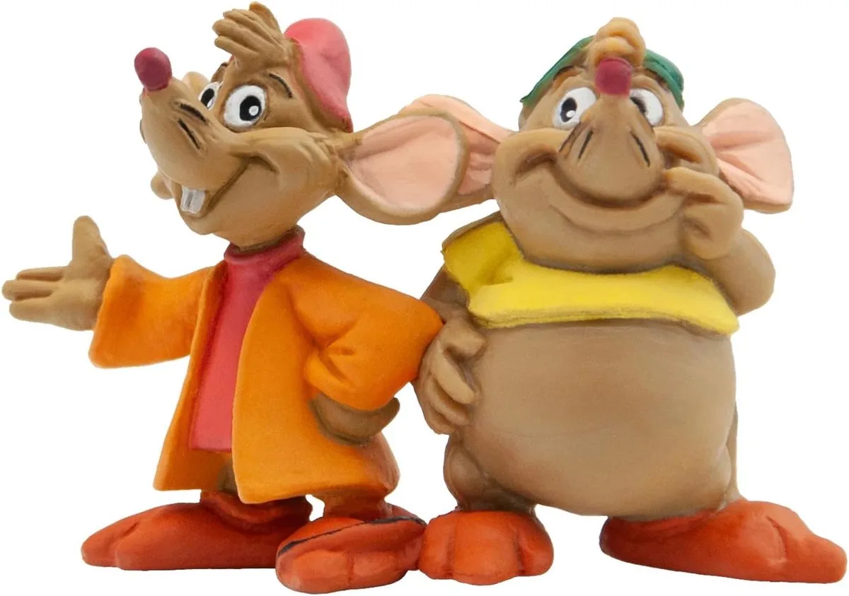 Bullyland 12502 – Speelfiguur en verzamelfiguur Guus & Jacques uit Assepoester, ca. 5 cm – levensecht en detailrijk vormgegeven – ideaal als taartfiguur en klein cadeautje voor kinderen vanaf 3 jaar. van Bullyland in Guus & Jacques – productfoto