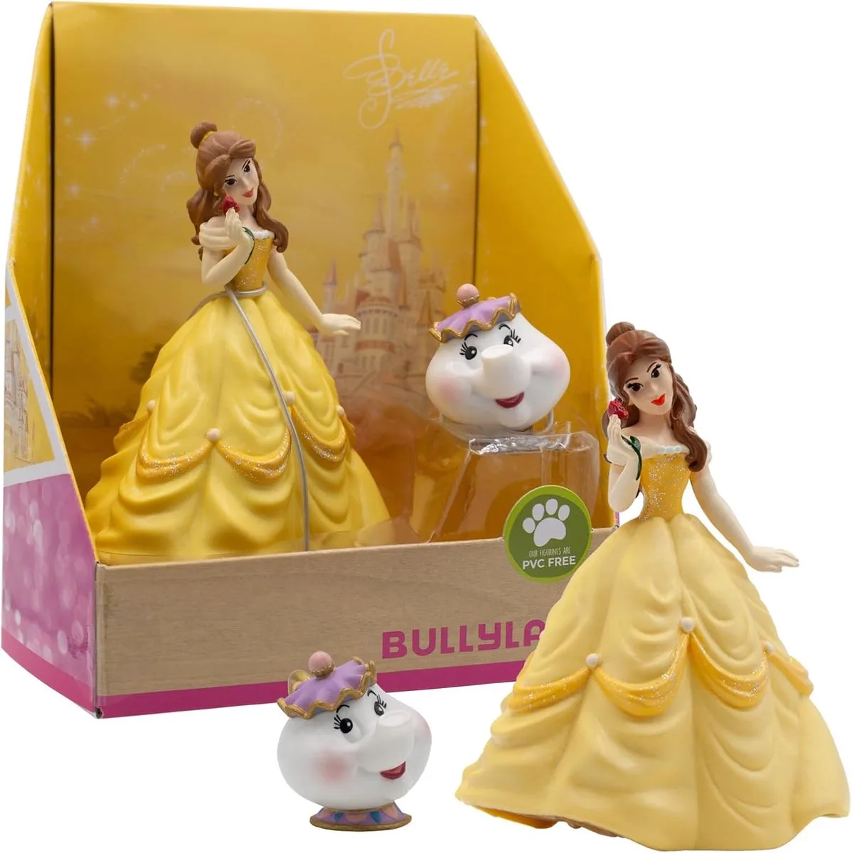 Bullyland 13436 – Speelfiguren Disney Belle & Madame Pottine – levensecht en detailrijk vormgegeven – ideaal als taartfiguur, decoratie of betoverend cadeau voor kinderen vanaf 3 jaar by Bullyland in Belle en het Beest – Belle & Pottine – product photo
