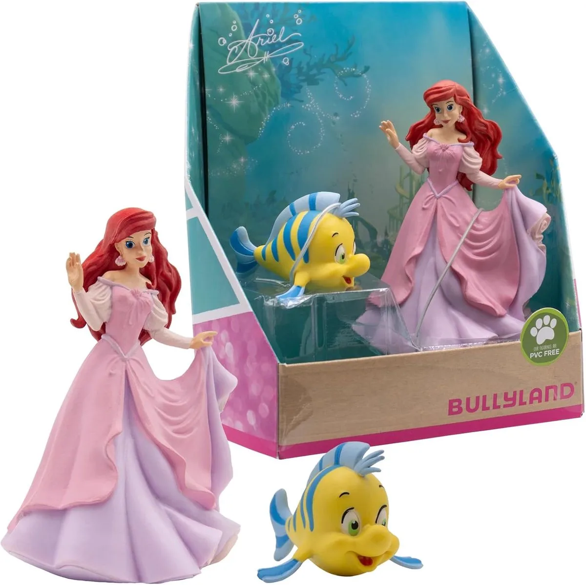 Bullyland 13437 – Speelset Disney De Kleine Zeemeermin met Ariel en Botje – levensecht en detailrijk vormgegeven – ideaal als taartfiguur, verzamelobject of cadeautje voor kinderen vanaf 3 jaar van Bullyland in Ariël en Botje – productfoto
