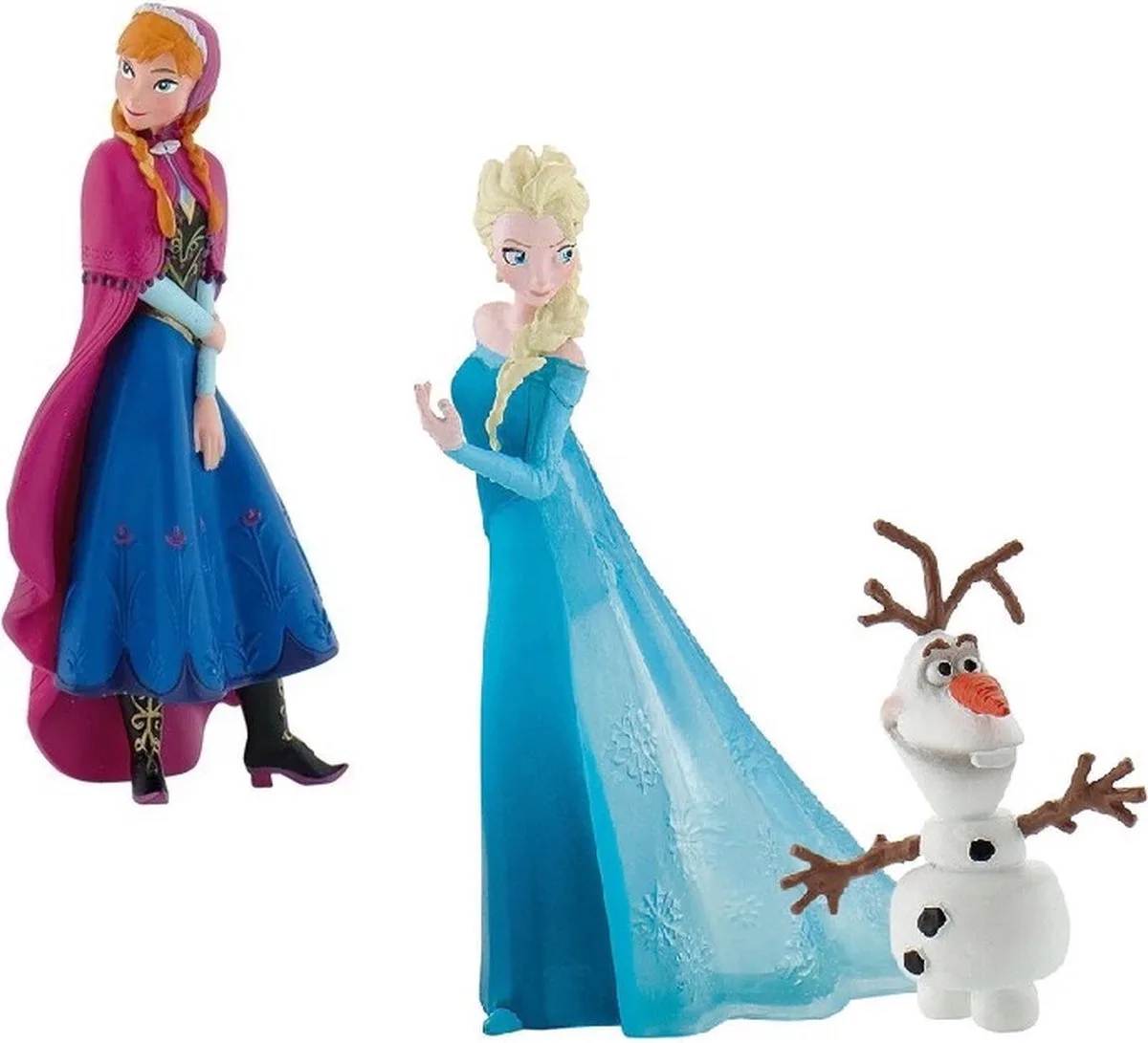 Bullyland 13446 – Speelset en verzamelfiguren Frozen met Anna, Elsa en Olaf – levensecht en detailrijk vormgegeven – ideaal als taartfiguur of cadeautje voor kinderen vanaf 3 jaar. från Bullyland i Flerfärgad – produktbild