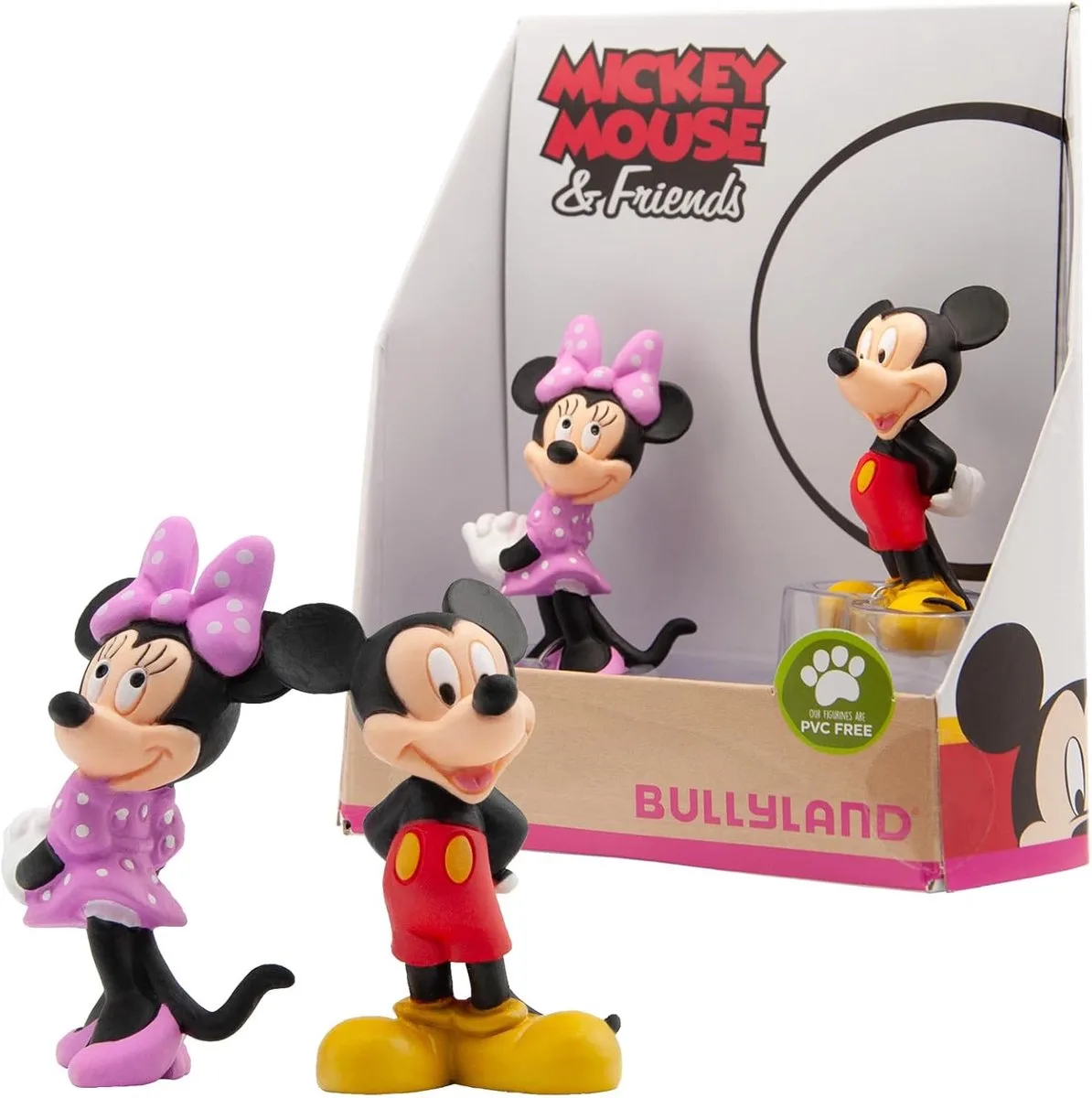 Bullyland 15083 – Speelfiguren Disney Mickey & Minnie – levensecht en detailrijk vormgegeven – ideaal als taartfiguur, verzamelobject of vrolijk cadeautje voor kinderen vanaf 3 jaar by Bullyland in Mickey & Minnie – product photo