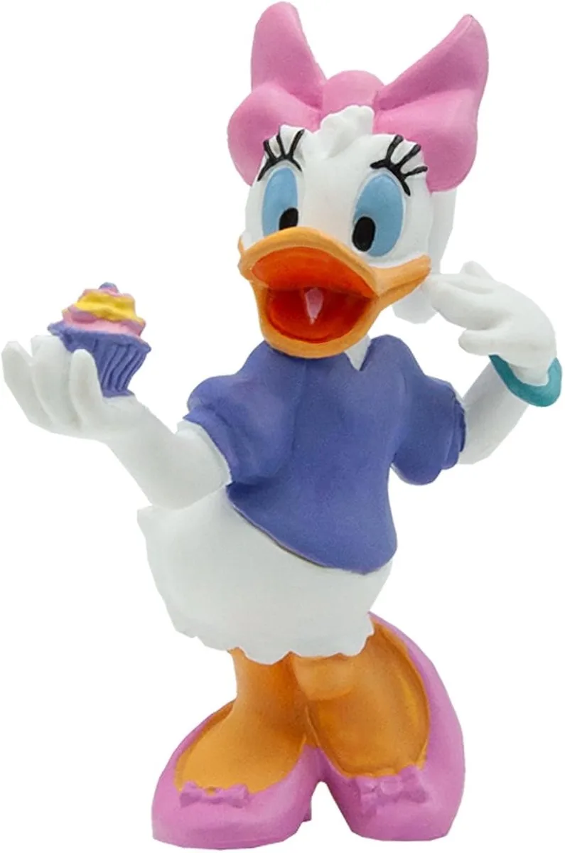 Bullyland 15337 – Speelfiguur Disney met Katrien Duck – levensecht en detailrijk vormgegeven – ideaal als klein cadeautje of vrolijk taartfiguurtje voor kinderen vanaf 3 jaar de Bullyland en Katrien Duck happy – photo du produit