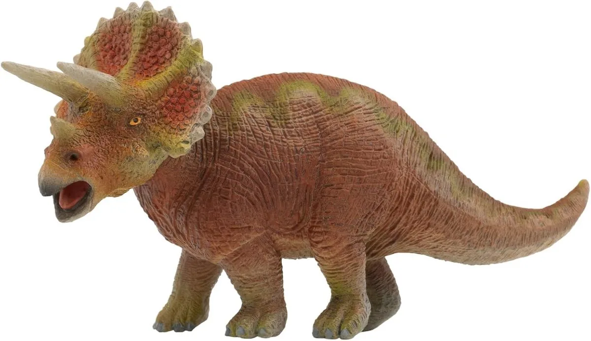 Bullyland 61446 – Speelfiguur Museum Lijn – ca. 16,7cm – levensecht en detailrijk vormgegeven – ideaal als educatief speelfiguur, decoratie of klein cadeautje voor kinderen vanaf 3 jaar de Bullyland en Triceratops medium – photo du produit