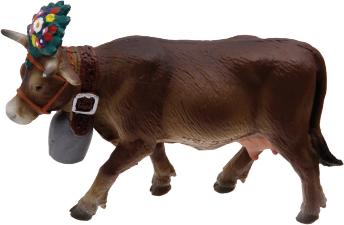 Bullyland 62615 – Speelfiguur en verzamelfiguur Alpenkoe Darina – ca. 9 cm – levensecht en detailrijk vormgegeven – ideaal als educatief speelfiguur, taartdecoratie of klein cadeautje voor kinderen vanaf 3 jaar. von Bullyland in Koe Alpenkoe Darina – Produktfoto
