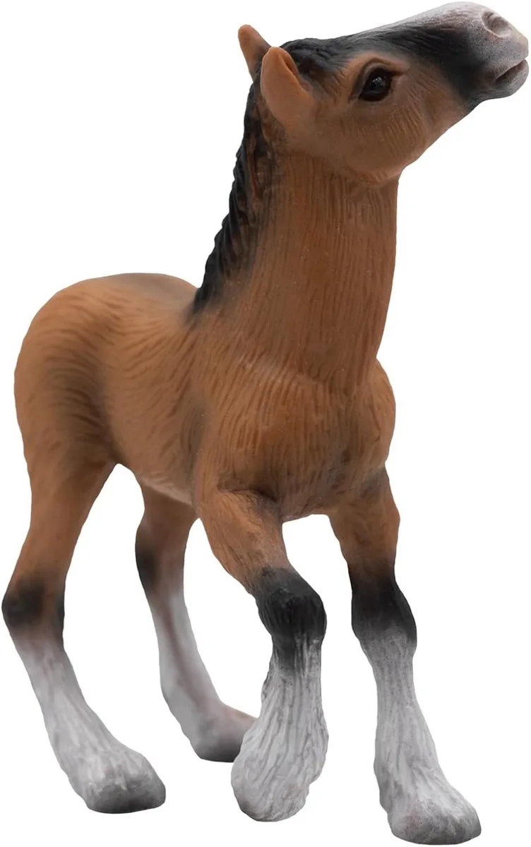 Bullyland 62665 – Speelfiguur en verzamelfiguur Shire Paard Veulen – ca. 8,5 cm – levensecht en detailrijk vormgegeven – ideaal als educatief speelfiguur, taartdecoratie of klein cadeautje voor kinderen vanaf 3 jaar. von Bullyland in Paard Shire Veulen – Produktfoto