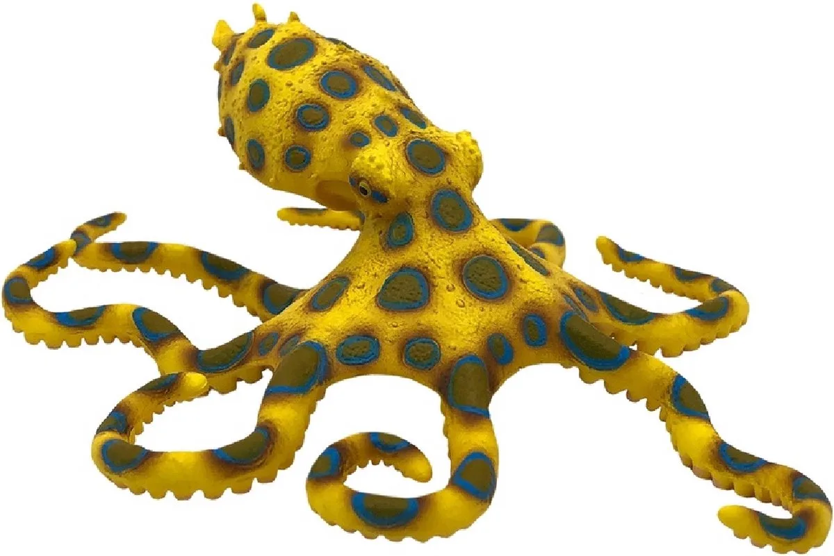 Bullyland 67510 – Speelfiguur en verzamelfiguur Blauwgeringde – ca. 4,5 cm – levensecht en detailrijk vormgegeven – ideaal als educatief speelfiguur en klein cadeautje voor kinderen vanaf 3 jaar. de Bullyland en Octopus – photo du produit
