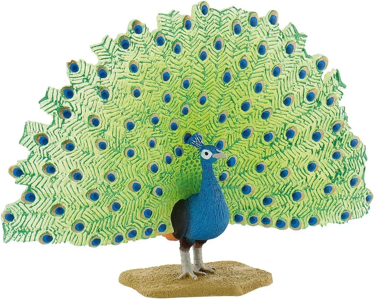 Bullyland 69390 – Speelfiguur Pauw – ca. 8–10 cm – levensecht en detailrijk vormgegeven – ideaal als educatief speelfiguur, decoratie of klein cadeautje voor kinderen vanaf 3 jaar. från Bullyland i Flerfärgad – produktbild