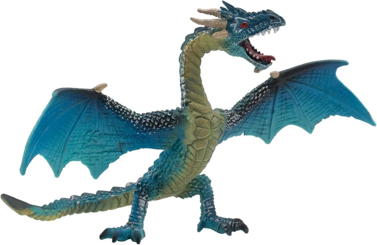 Bullyland 75592 – Speelfiguur Vliegende Turkooizen Draak – ca. 10,3cm – levensecht en detailrijk vormgegeven – ideaal als fantasiefiguur, decoratie of klein cadeautje voor kinderen vanaf 3 jaar. fra Bullyland i Flerfarvet – produktbillede