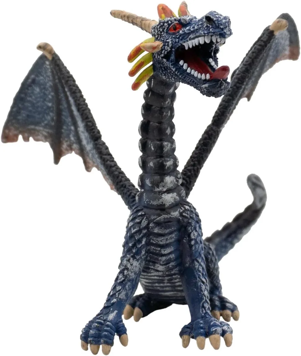 Bullyland 75594 – Speelfiguur Zittende Blauw/Zilveren Draak – ca. 8,7cm – levensecht en detailrijk vormgegeven – ideaal als fantasiefiguur, decoratie of klein cadeautje voor kinderen vanaf 3 jaar från Bullyland i Blå, Silver – produktbild
