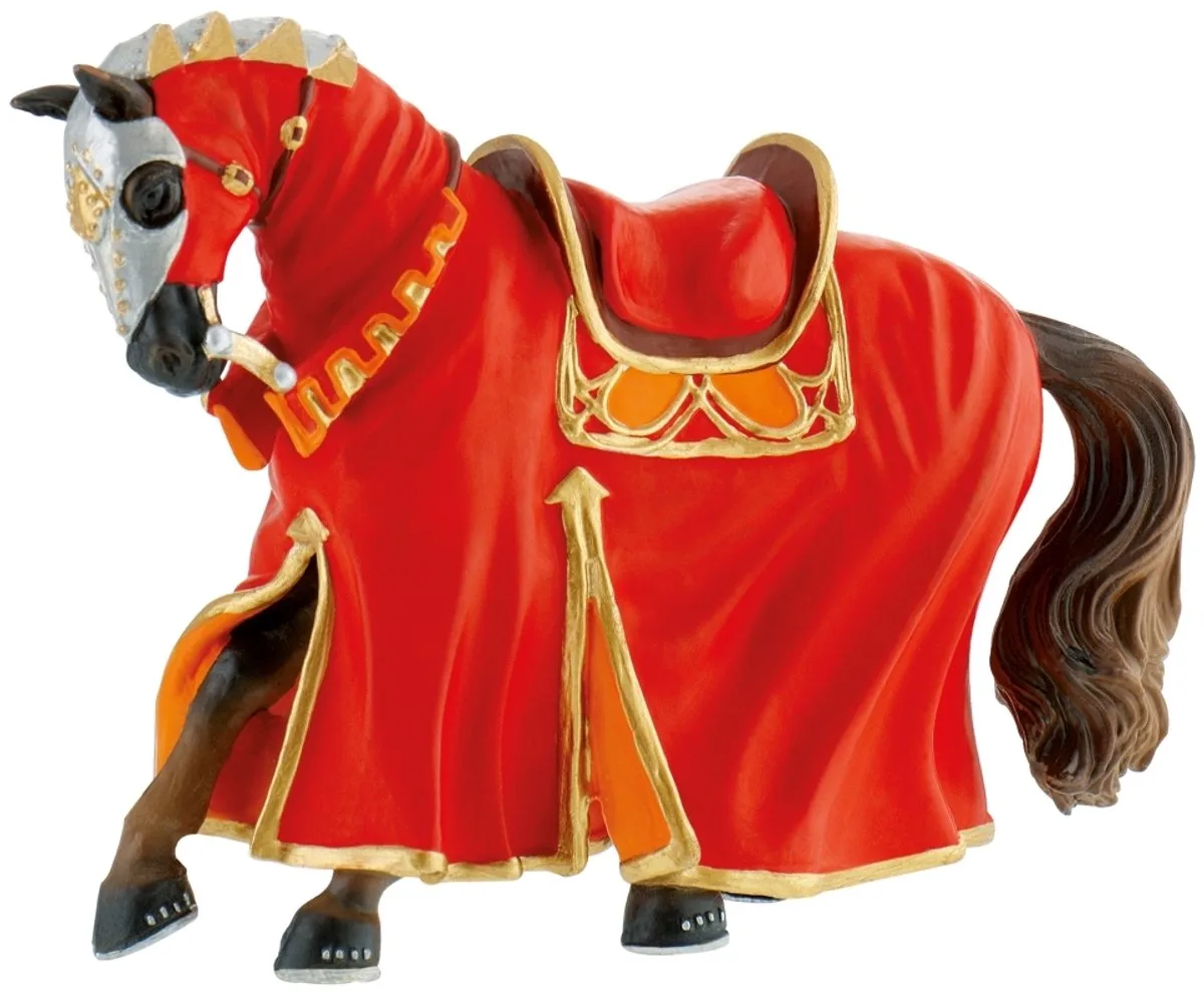 Bullyland 80768 – Speelfiguur Toernooi – ca. 10–12 cm – levensecht en detailrijk vormgegeven – ideaal als fantasiefiguur, decoratie of klein cadeautje voor kinderen vanaf 3 jaar de Bullyland en Paard rood – photo du produit