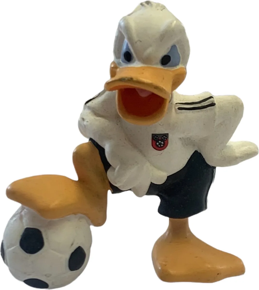Disney - Donald Duck als voetballer met Duits tenue (+/-5 cm) - Merk : Bullyland. från Bullyland i Vit – produktbild