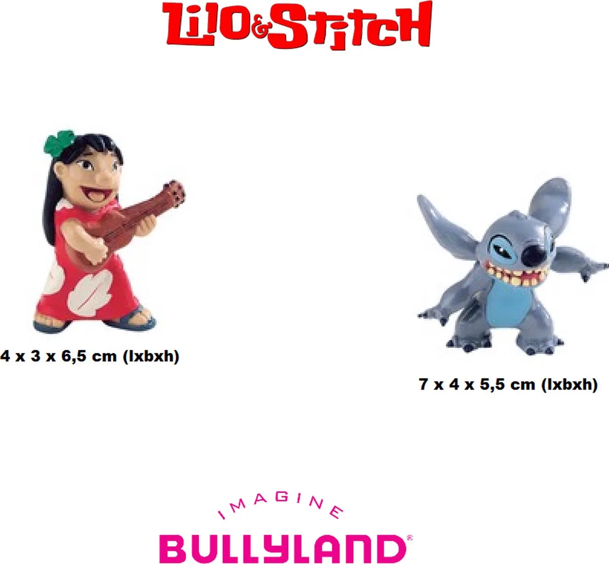 Disney Lilo en Stitch Speelset - Taarttoppers - 2 stuks (+/- 6 cm) van Bullyland in Grijs – productfoto