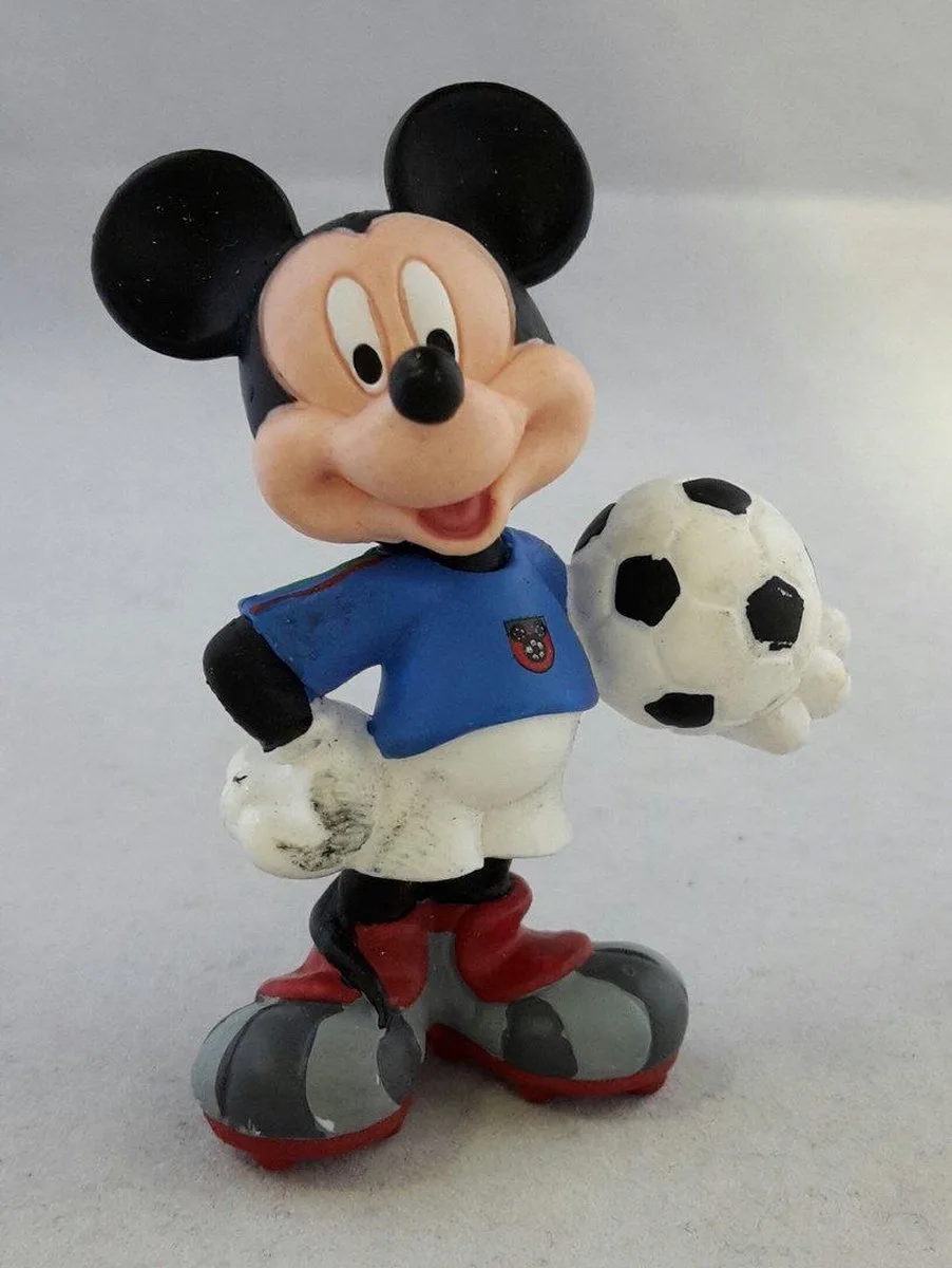 Disney - Mickey Mouse voetballer Italiaans tenue (+/-6,5 cm) - Merk : Bullyland. de Bullyland en Bleu – photo du produit