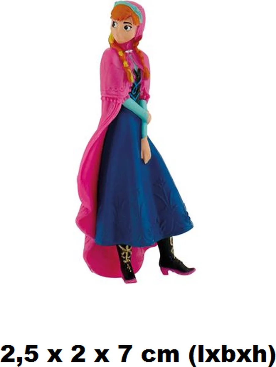 Frozen Mini Anna -Taarttopper - Speelfiguurtje - 2,5 x 2 x 7 cm (lxbxh) de Bullyland en Rose, Bleu – photo du produit