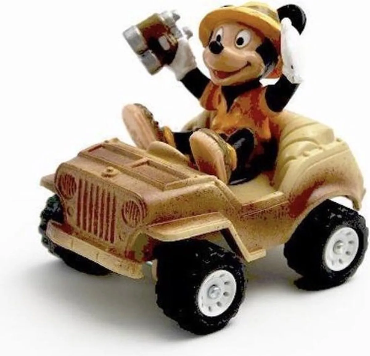 Mickey Mouse in Jeep - Speelfiguurtje - 15305 fra Bullyland i Lichtbruin – produktbillede