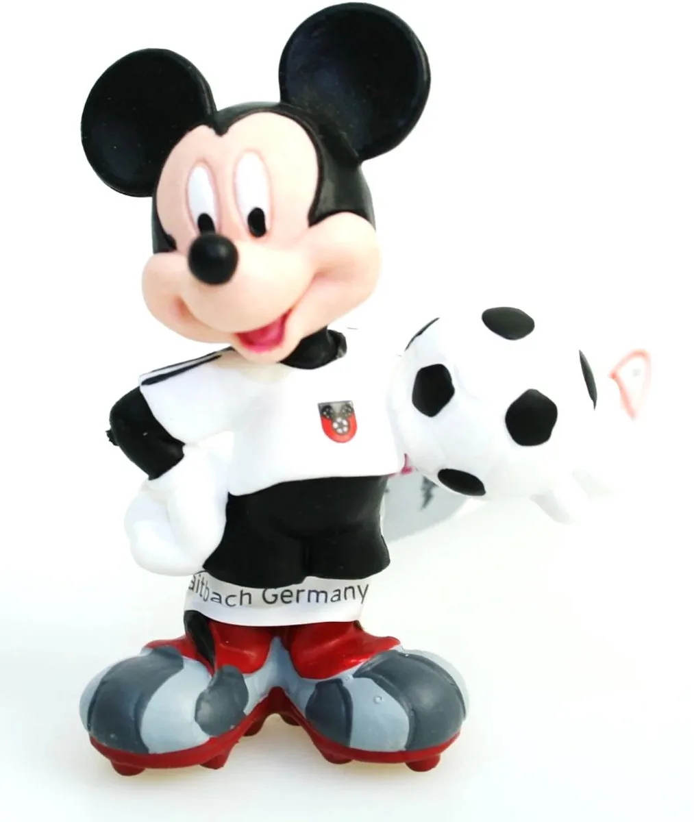 Mickey Mouse speelfiguurtje in voetbal tenue - Bullyworld - 6,5 cm by Bullyland in Black – product photo