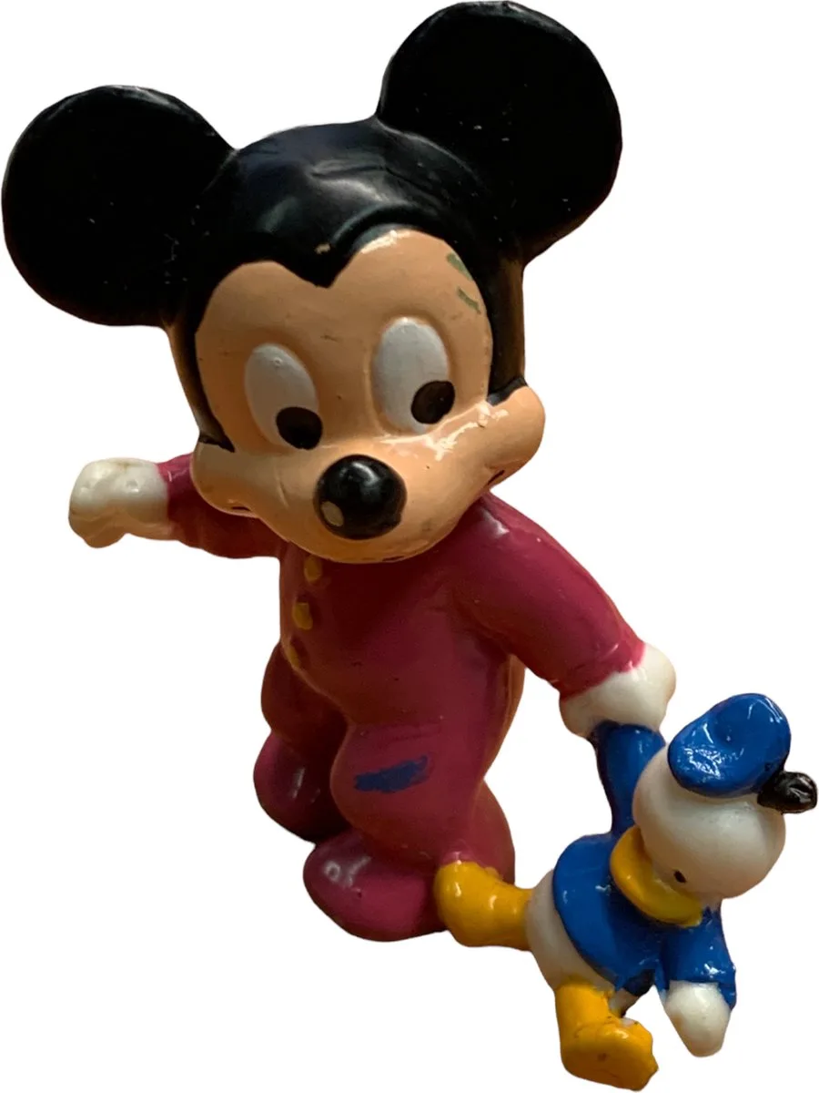 Mickey vintage figuurtje met baby Donald - Speelfiguurtje 6 cm de Bullyland en Rose – photo du produit