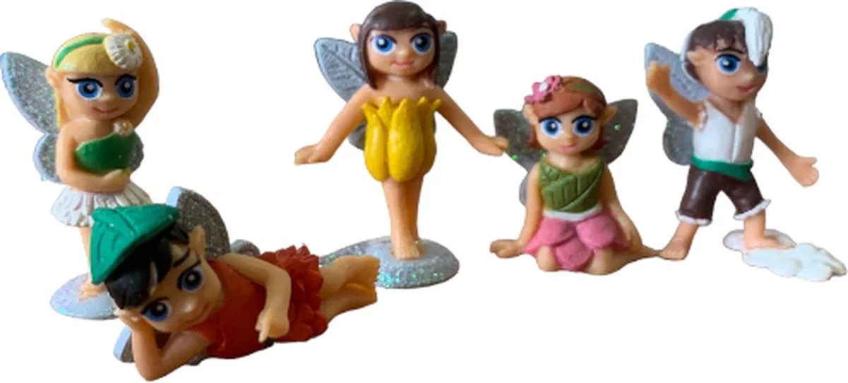 Mini Bloemen geluks elfjes - Geluksmini's - 3 cm - 5 stuks - Fantasy - Bullyworld - Gelukspoppetjes från Bullyland i Grön – produktbild