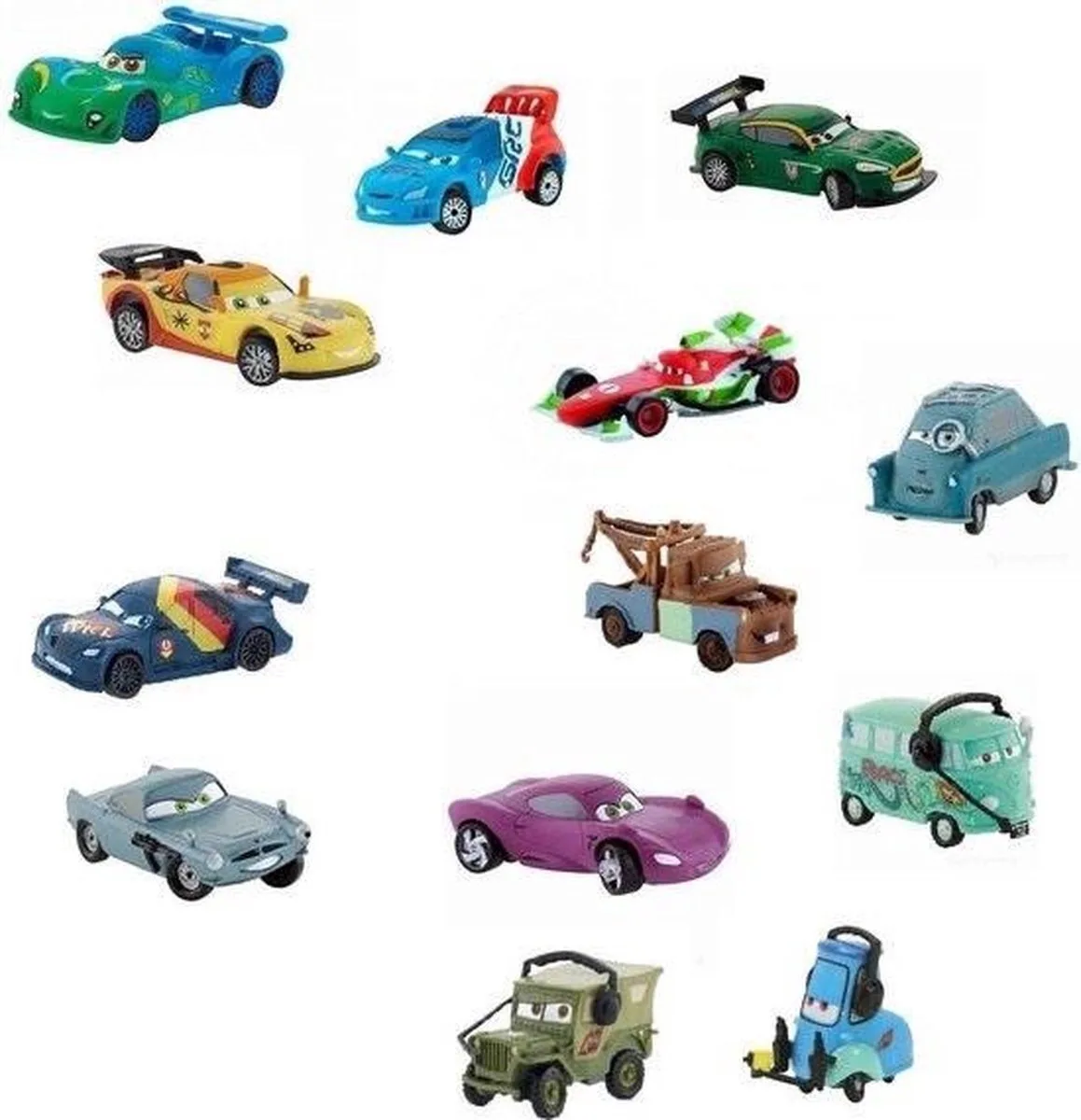 Speelset 10 Cars auto's - willekeurig geselecteerd - 4-5 cm - kunststof fra Bullyland i Flerfarvet – produktbillede
