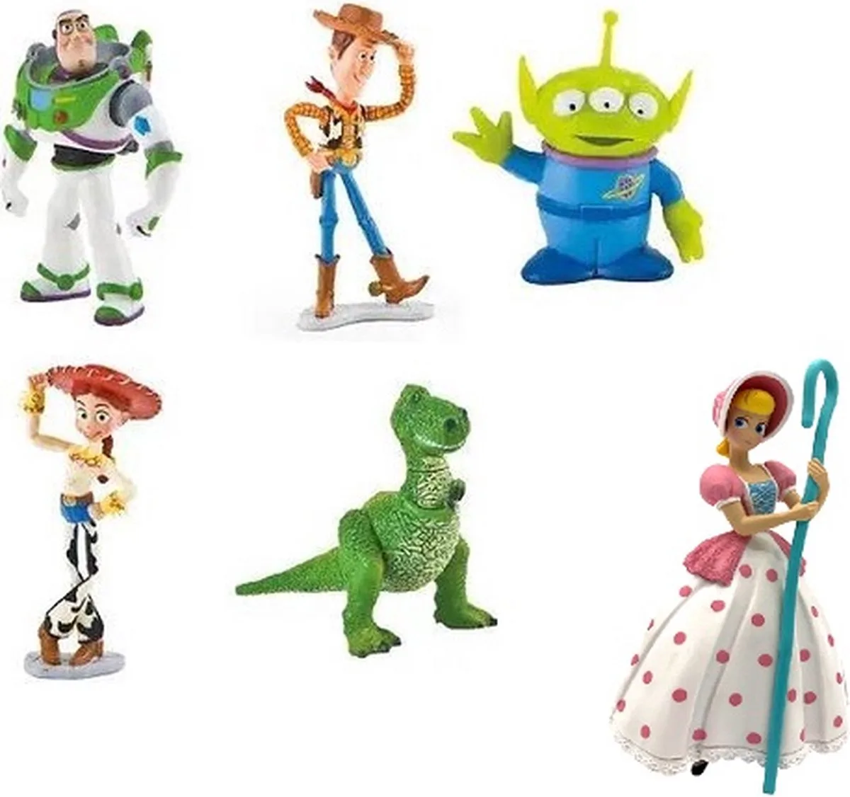 Speelset Toy Story - 6 stuks - met o.a. Buzz Lightyear en Jessie - 5-8 cm - kunststof van Bullyland in Meerkleurig – productfoto