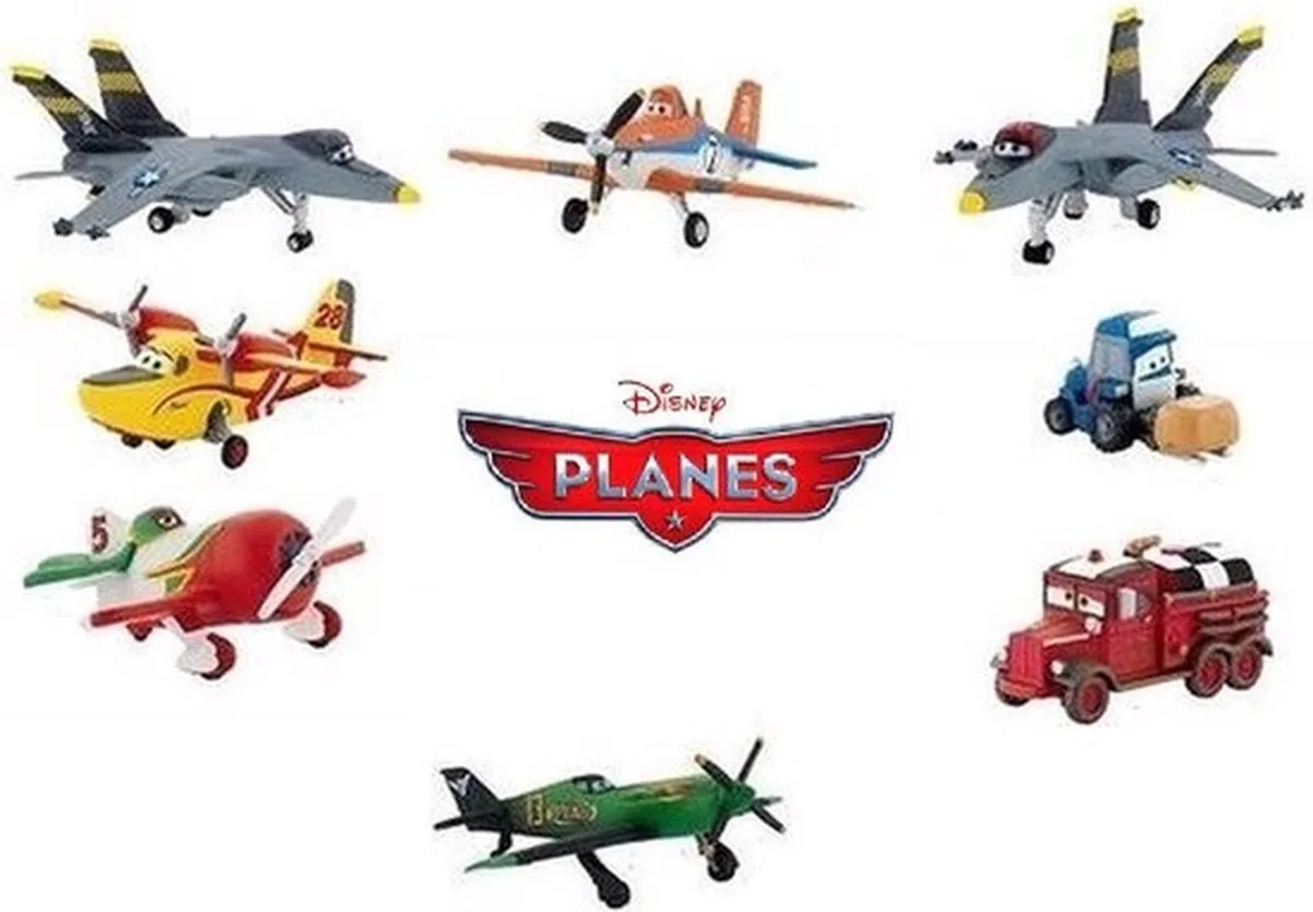 Speelset van 8 vliegtuigen Disney Planes - 4-5 cm - kunststof de Bullyland en Multicolore – photo du produit