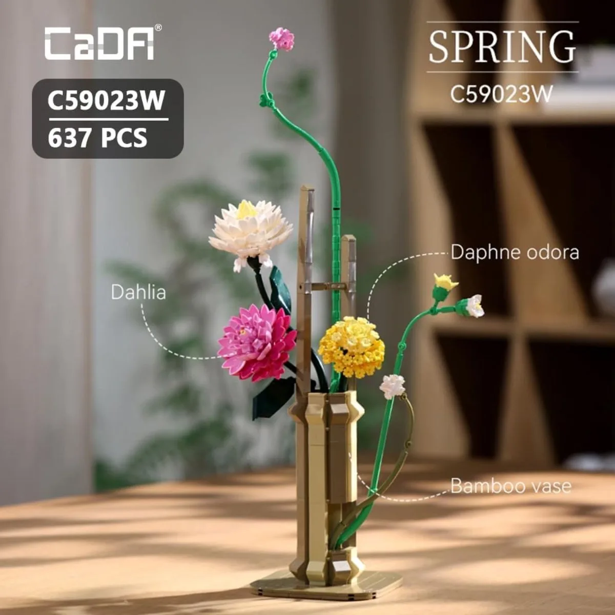 bloemen bouwset - Florale Art Printemps - 613 stuks creatief speelgoed. van CaDA in Meerkleurig – productfoto
