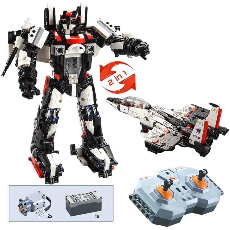 C51030W Eaglebot - Bestuurbare robot & straaljager (2in1) fra CaDA i Zwart – produktbillede