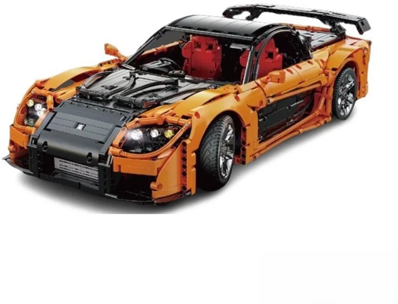 C61502W Mazda RX-7 bouwset | City fast champions adventure | Creator classic motor bouwpakket | Technic speelgoed ideas voor volwassenen & kinderen | Icons furious speed auto geschikt voor Lego | Technische bouwdoos met 3305 bouwstenen by CaDA in Racing: 1:8 Mazda RX-7, 3305 bouwblokken,. – product photo