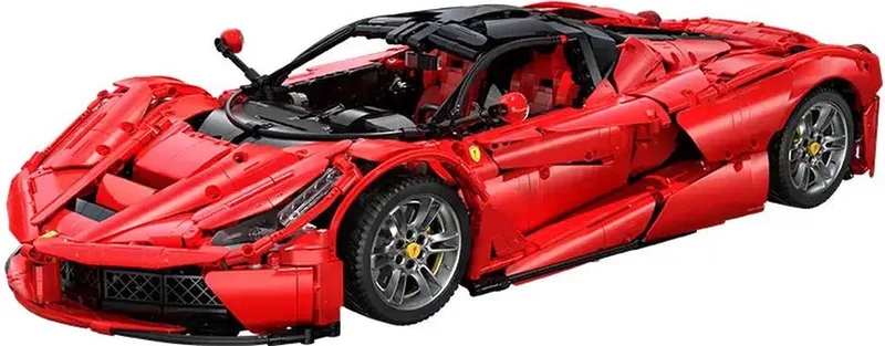 C61505W La Ferrari Hypercar mega bouwset | City fast champions adventure | Creator and classic motor bouwpakket | Technic speelgoed ideas voor volwassenen | Icons furious speed f1 auto geschikt voor Lego | Bouwdoos met 4739 bloks by CaDA in Racing: 1:8 Viva-Hypercar, 4739 bouwblokken – product photo