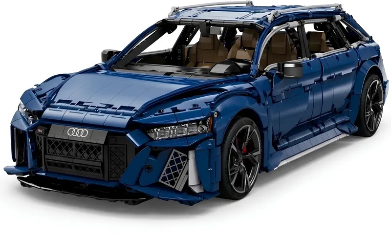 C61515W Audi RS6 Avant 1:8 mega bouwset | City fast champions adventure | Creator and classic motor bouwpakket | Technic speelgoed ideas voor volwassenen | Icons furious speed f1 auto geschikt voor Lego | Technische bouwdoos met 4663 bloks fra CaDA i Racing: 1:8 Audi RS6 Avant C8, 4663 bouwblokken – produktbillede