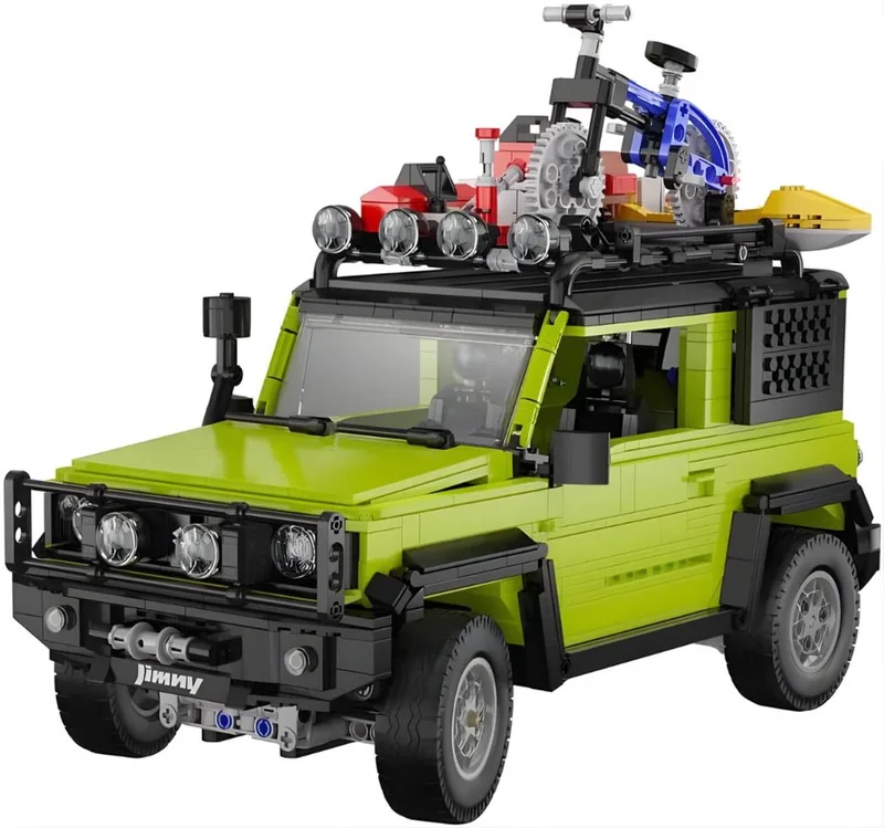 C62001W Suzuki Jimny off-road truck bouwset | City fast champions adventure | Creator and classic motor bouwpakket | Technic speelgoed ideas voor volwassenen | Icons furious speed f1 auto geschikt voor Lego | Bouwdoos met 1803 bloks van CaDA in Racing: 1:12 Suzuki JIMNY, 1803 bouwblokken – productfoto