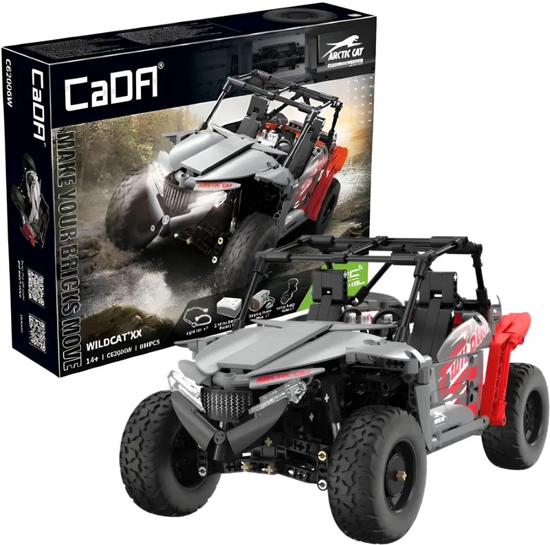 C62006 | Arctic Cat Wildcat XX | Official licensed | 868 onderdelen | Schaal 1/12 Afmetingen | 31×17×17CM | Leeftijd 14+ | Compatible met bekende merken by CaDA in Grijs – product photo