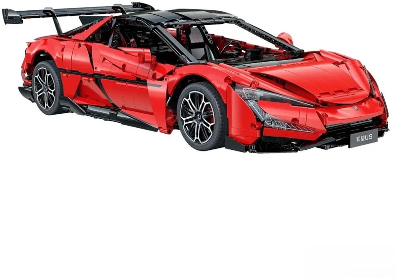 C64011W YangWang U9 Car mega bouwset | City fast champions adventure | Creator and classic motor bouwpakket | Technic speelgoed ideas voor volwassenen | Icons furious speed f1 auto geschikt voor Lego | Technische bouwdoos met 3671 bloks by CaDA in Racing: 1:8 BYD YangWang U9, 3671 bouwblokken – product photo