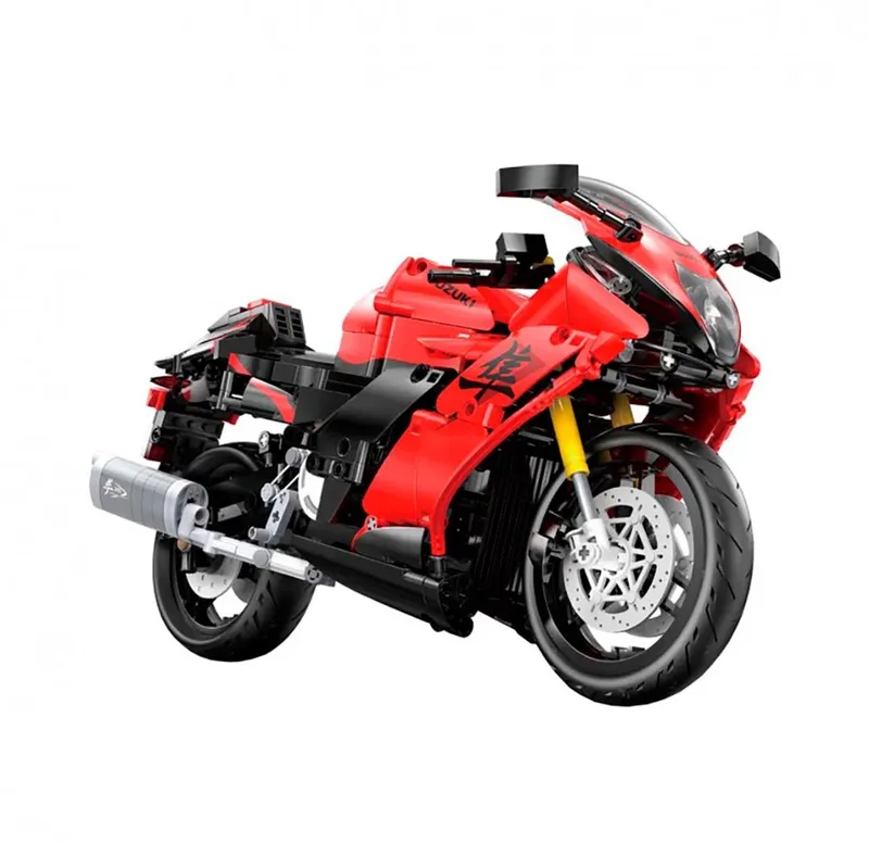 C64051W SUZUKI Hayabusa motorfiets bouwset | City fast champions adventure | Creator and classic motor bouwpakket | Technic speelgoed ideas voor volwassenen | Icons furious speed set geschikt voor Lego | Technische bouwdoos met 1043 bloks van CaDA in Racing: 1:6 Suzuki Hayabusa motorfiets, 1043 bouwblokken – productfoto