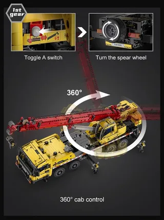 CaDA Mobiler Kran 1/20 (1831 Teile) Konstruktionsspielsteine von CaDA – Produktfoto 3 von 5