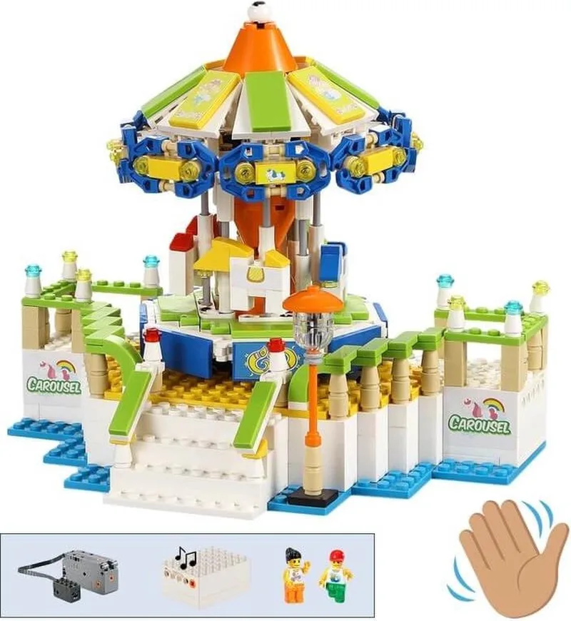 Draaimolen Kermis - Technisch bouwpakket voor kinderen 8+ jaar by CaDA in Blauw – product photo